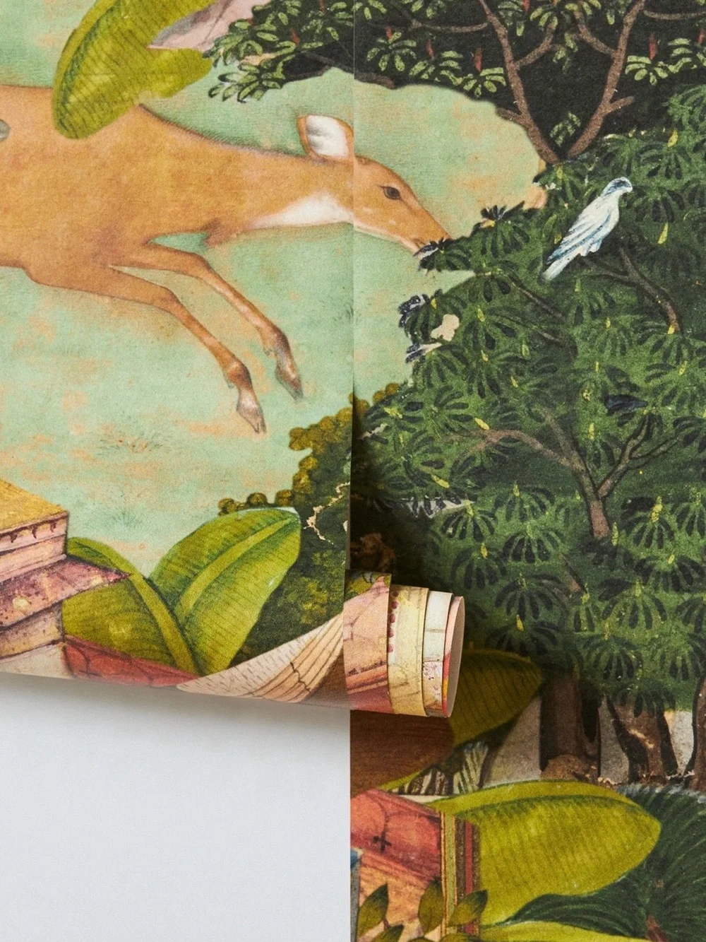 MINDTHEGAP Gardens of Jaipur Green Animal Landscape Wallpaper